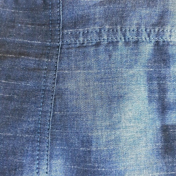 DONCASTER Shimmering Blue Knee Length Skirt Womens Size 6 Linen Blend - Picture 8 of 11